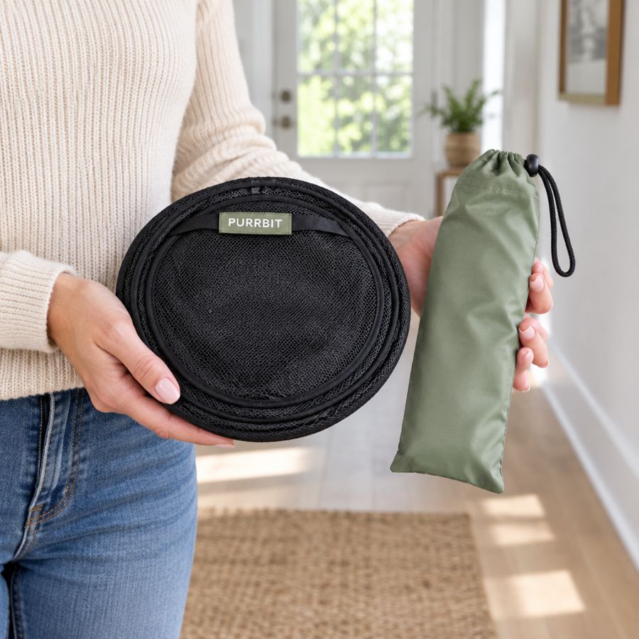 Folded flat with pouch